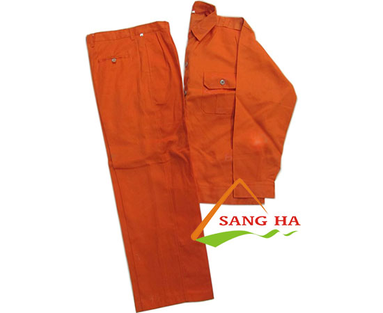 Quần áo bảo hộ vải Kaki Nam Định màu cam